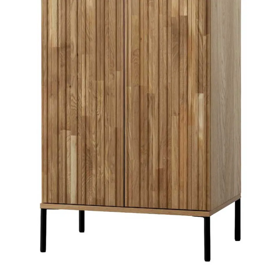 Wohnen 2-türiger Schrank in Eiche & Schwarz - Banyo