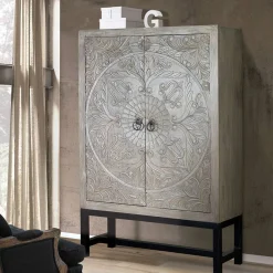 2-türiger Schrank in Grey Wash Holz - Liberatos^Wohnen New