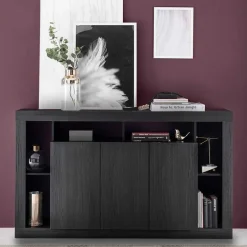 Wohnen 3-türiger Schrank mit 6 offenen Fächern - Bihar