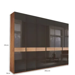 6-türiger Schrank mit Glas Dunkelbraun - Hung^Wohnen Outlet
