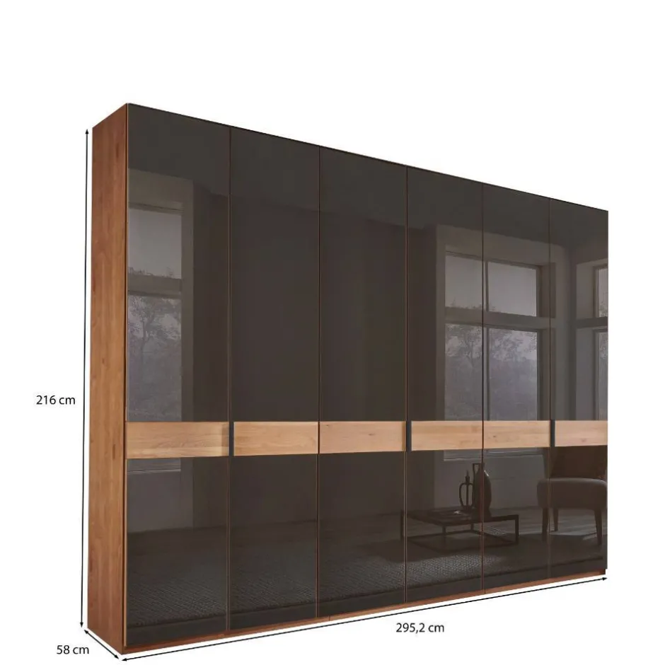 6-türiger Schrank mit Glas Dunkelbraun - Hung^Wohnen Outlet