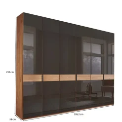 6-türiger Schrank mit Glas Dunkelbraun - Hung^Wohnen Outlet