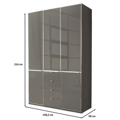 Wohnen 3-türiger Schrank mit vier Schubladen - Madita