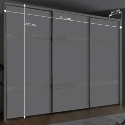 Wohnen 3-türiger Schwebetürenschrank in Weiß - Elisabeth