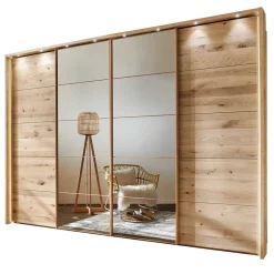 4-türiger Schwebetürenschrank in Eiche Bianco - Brownie^Wohnen Discount