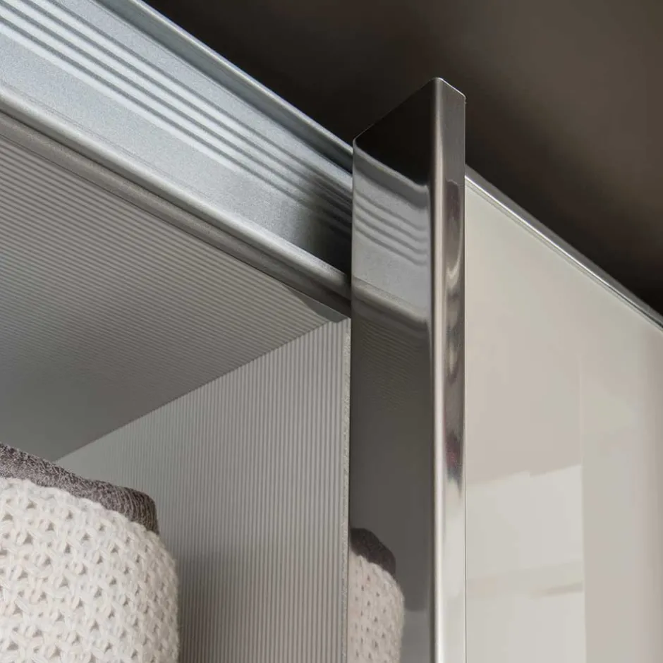 Wohnen 4-türiger Schwebetüren-Schrank mit Glas Front - Scolari