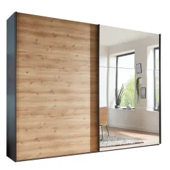 2-türiger Schwebetürenschrank mit Spiegel - Checky^Wohnen Discount