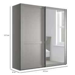 Wohnen 2-türiger Schwebetüren-Schrank mit Spiegel - Ridonna