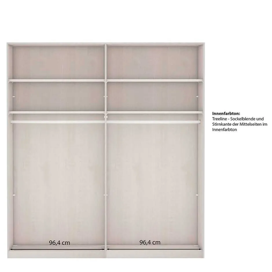 Wohnen 2-türiger Schwebetüren-Schrank mit Spiegel - Ridonna