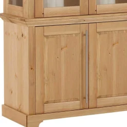 Wohnen 6-türiger Vitrinenschrank aus Kiefer massiv - Noellisa