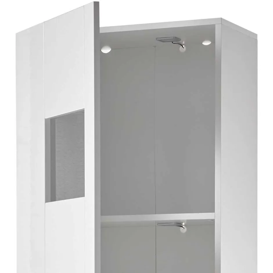 1-türiger Vitrinenschrank in Weiß Hochglanz - Timmona^Wohnen Sale