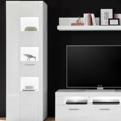 1-türiger Vitrinenschrank in Weiß Hochglanz - Timmona^Wohnen Sale