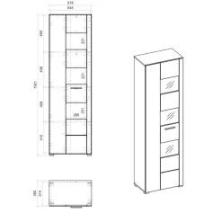 1-türiger Vitrinenschrank in Weiß Hochglanz - Timmona^Wohnen Sale