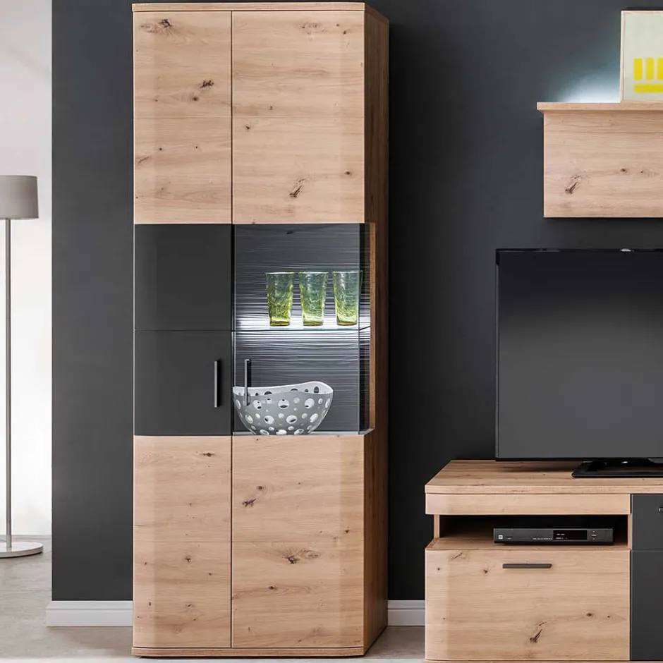 Wohnen 2-türiger Vitrinenschrank modern - Vecenda