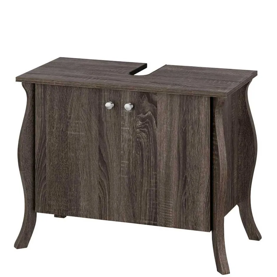 Wohnen 2-türiger Waschbeckenschrank in Eiche Grau NB - Fionora