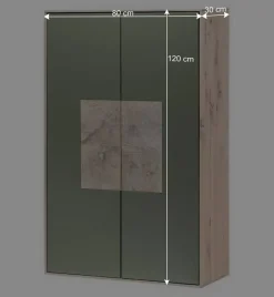 Wohnen 2-türiger Wohnzimmer Hängeschrank in Grau - Ajevos