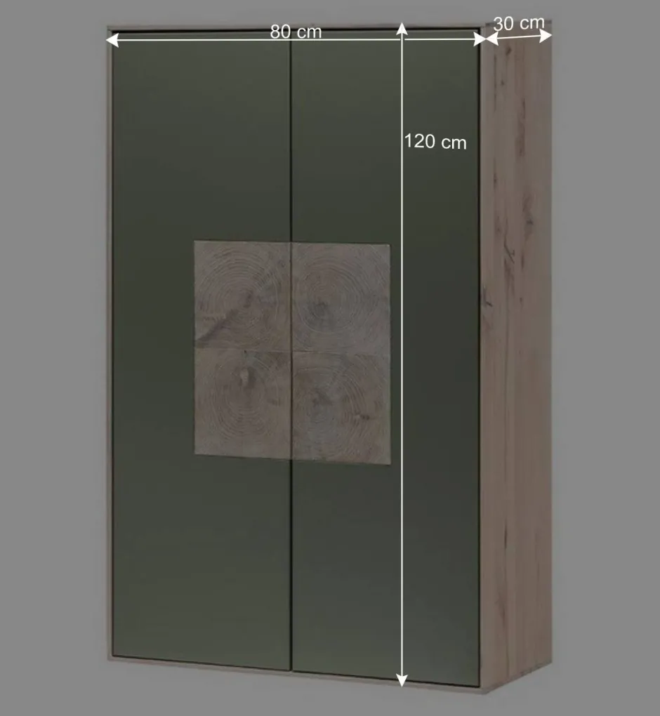 Wohnen 2-türiger Wohnzimmer Hängeschrank in Grau - Ajevos