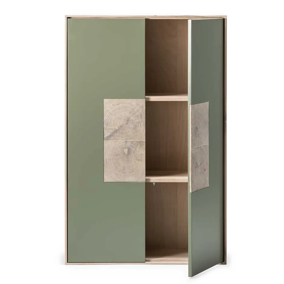 Wohnen 2-türiger Wohnzimmer Hängeschrank in Grau - Ajevos