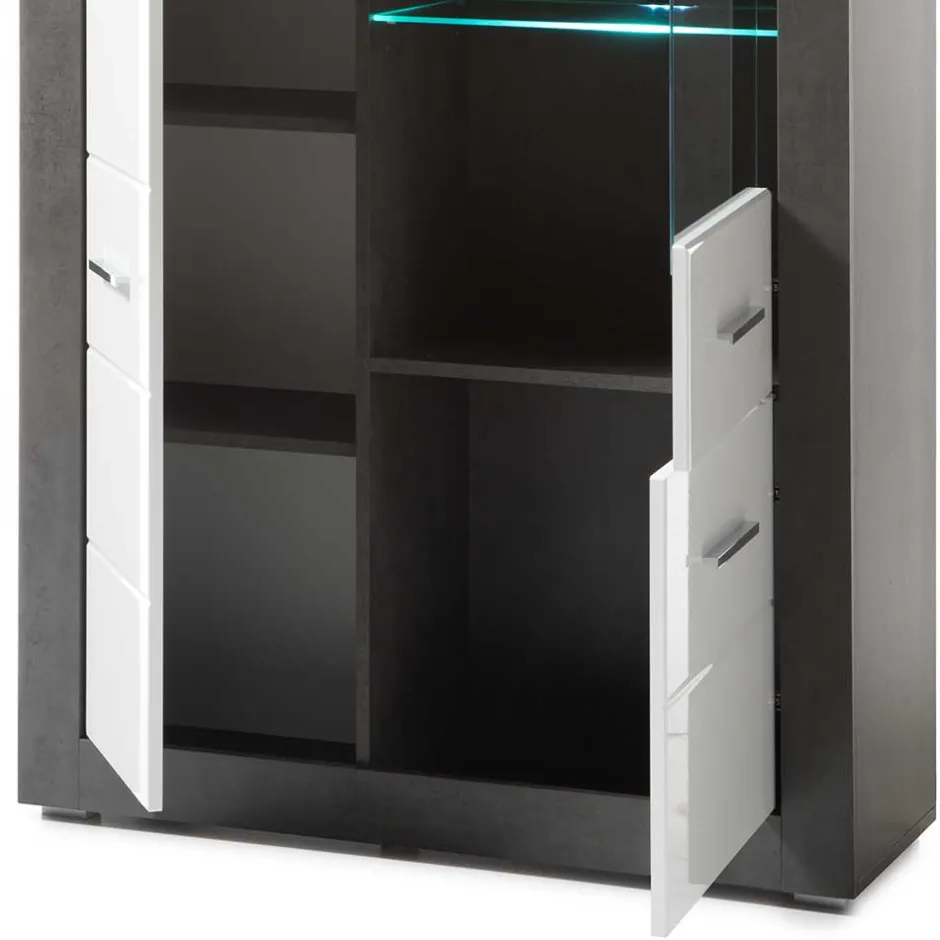 3-türiger Wohnzimmer Schrank mit Glas - Istensa^Wohnen Sale