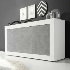 3-türiges Design-Sideboard in Beton Dekor - Narandu^Wohnen
