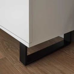 Wohnen 4-türiges Highboard in Weiß mit Schwarz - Atela