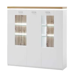 3-türiges Highboard Vitrine beleuchtet LED - Caldri^Wohnen Online