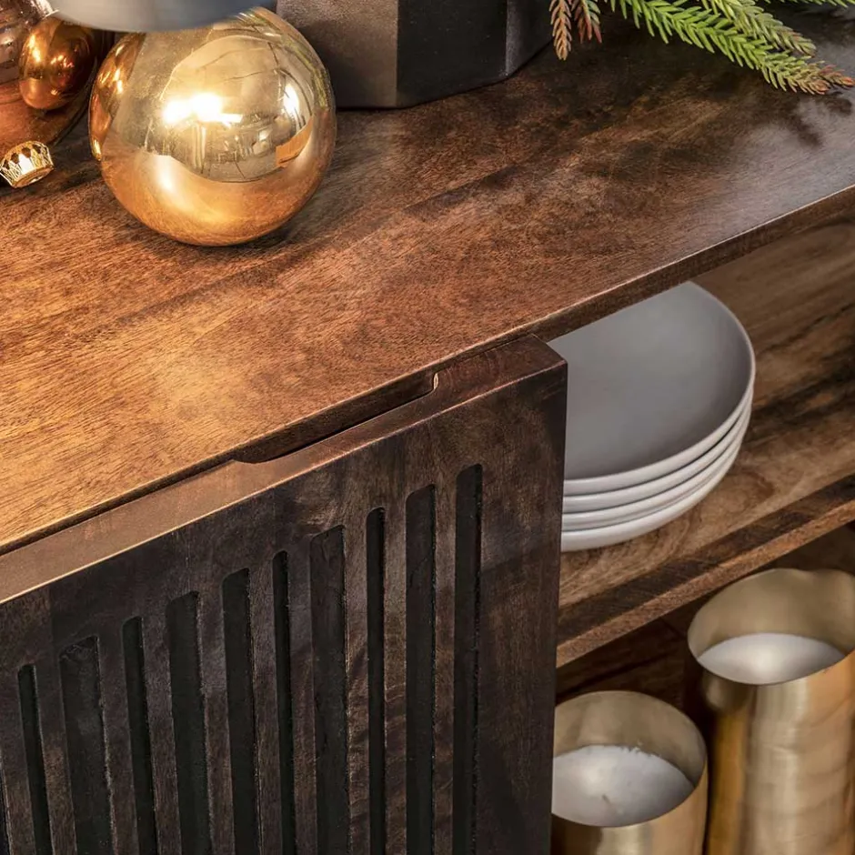 3-türiges Holz Sideboard mit Bügelgestell - Lyrica^Wohnen Discount