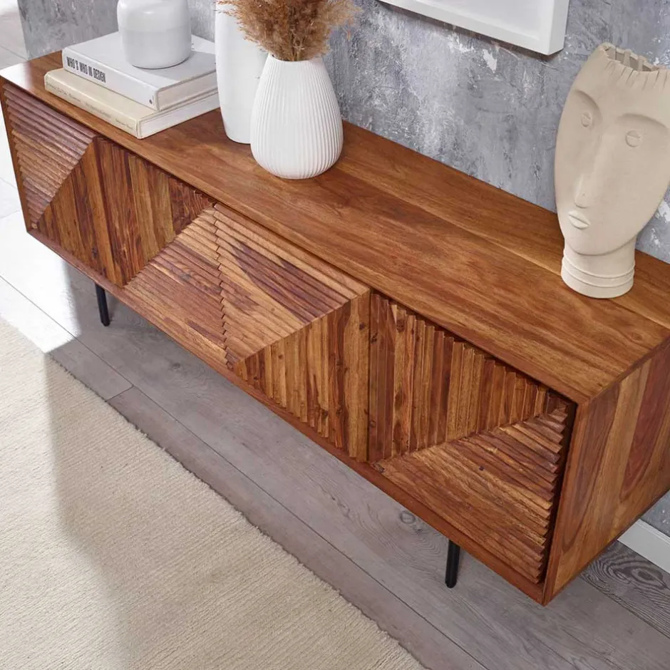 4-türiges Massivholz Sideboard 140 cm breit - Surin^Wohnen Sale