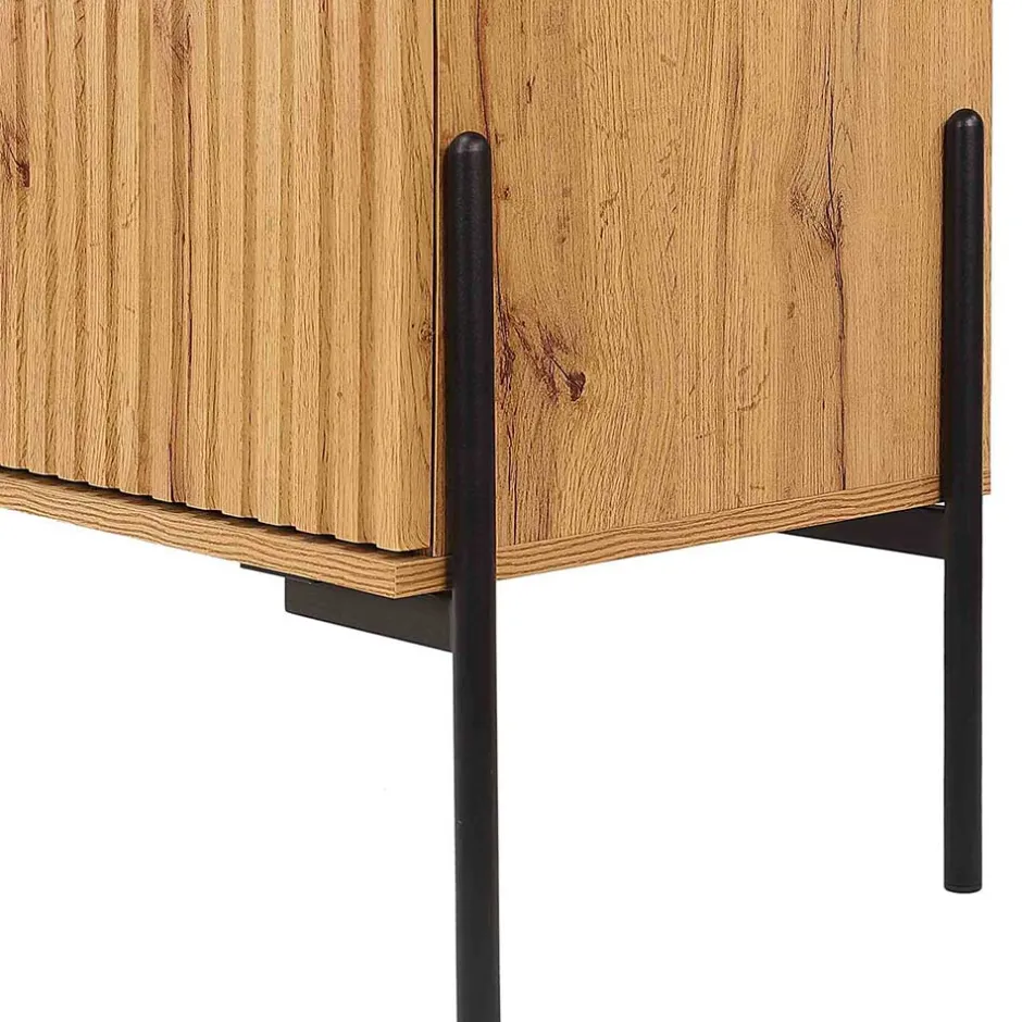 Wohnen 4-türiges Sideboard im Skandi Design - Elastian