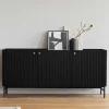 Wohnen 3-türiges Sideboard in Schwarz - Hemorian