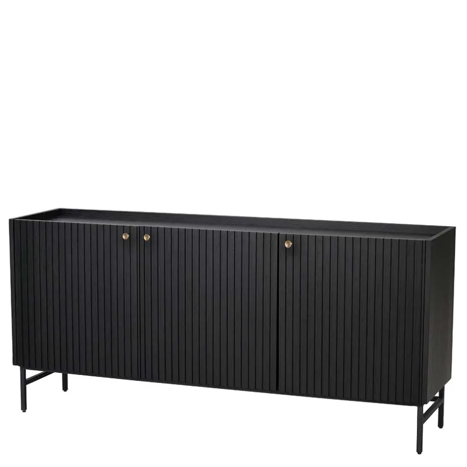 Wohnen 3-türiges Sideboard in Schwarz - Hemorian