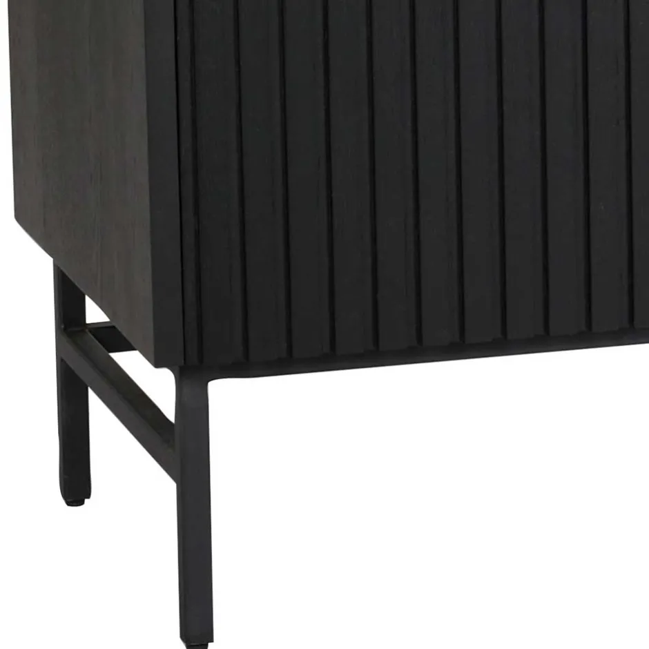 Wohnen 3-türiges Sideboard in Schwarz - Hemorian