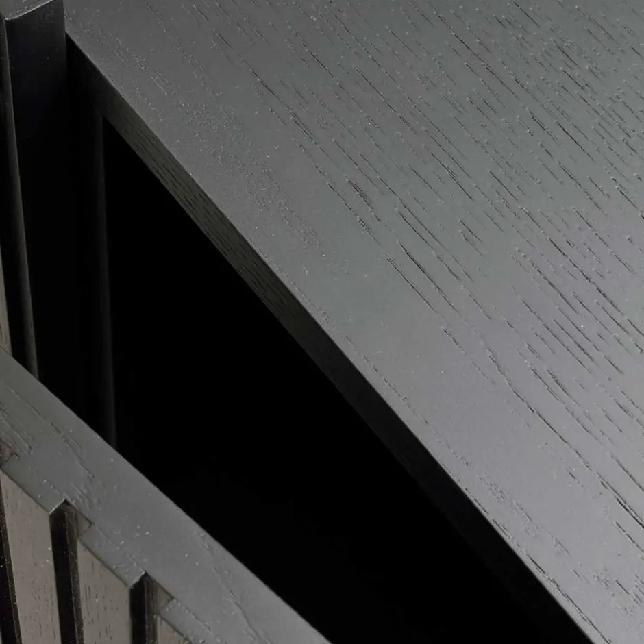 Wohnen 3-türiges Sideboard in Schwarz - Hemorian