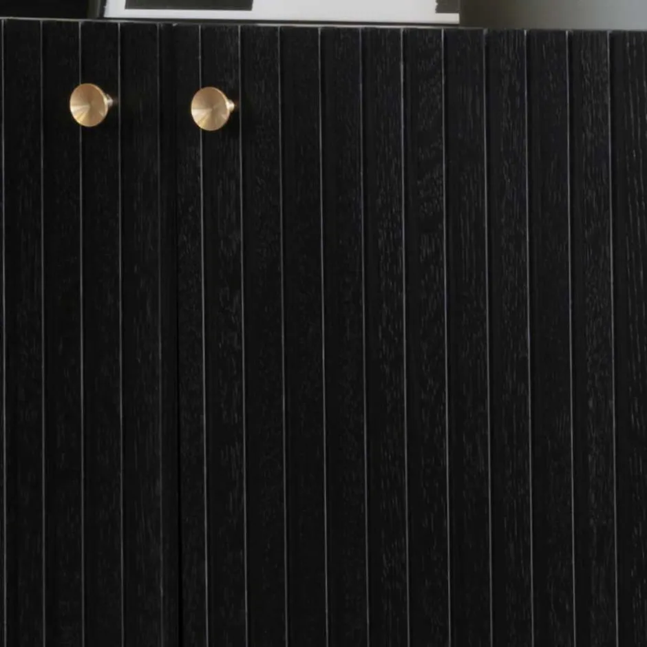 Wohnen 3-türiges Sideboard in Schwarz - Hemorian