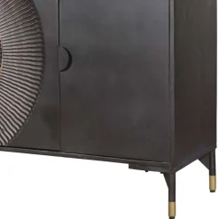 4-türiges Sideboard in Schwarz und Messing - Alkatar^Wohnen Clearance