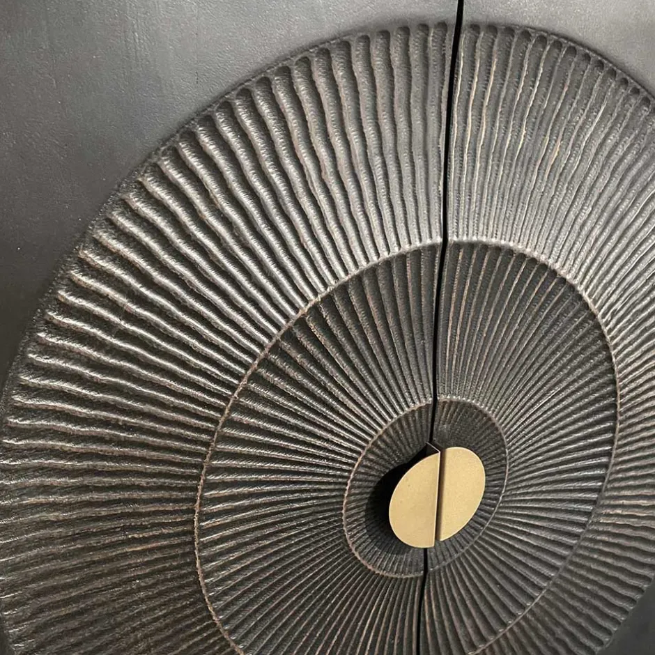 4-türiges Sideboard in Schwarz und Messing - Alkatar^Wohnen Clearance