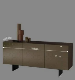 3-türiges Sideboard mit Spiegel Front Bronze - Imarena^Wohnen Sale