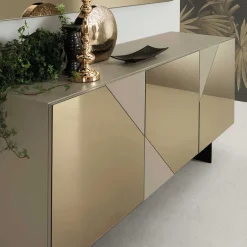 3-türiges Sideboard mit Spiegelglas in Bronze - Razepta^Wohnen Hot