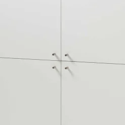 4-türiges Skandi Highboard in Weiß & Eiche - Cablos^Wohnen