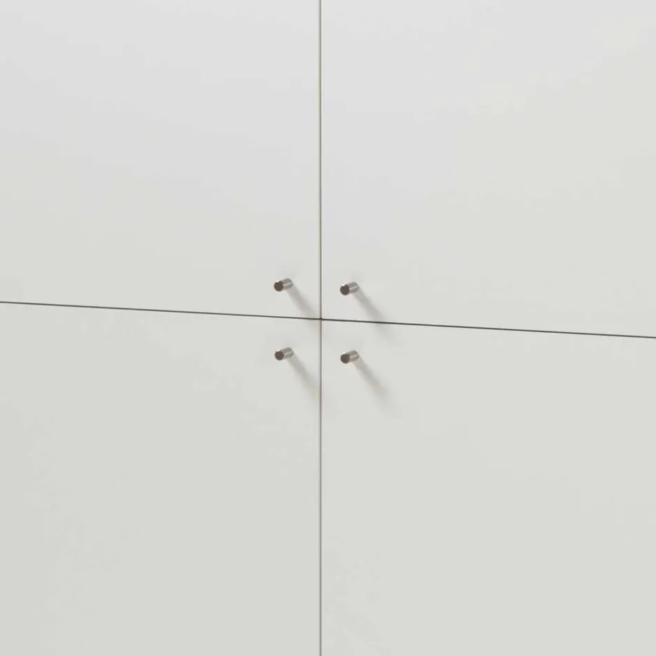 4-türiges Skandi Highboard in Weiß & Eiche - Cablos^Wohnen