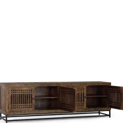 Wohnen 4-türiges TV Lowboard mit 2 m Breite - Charin