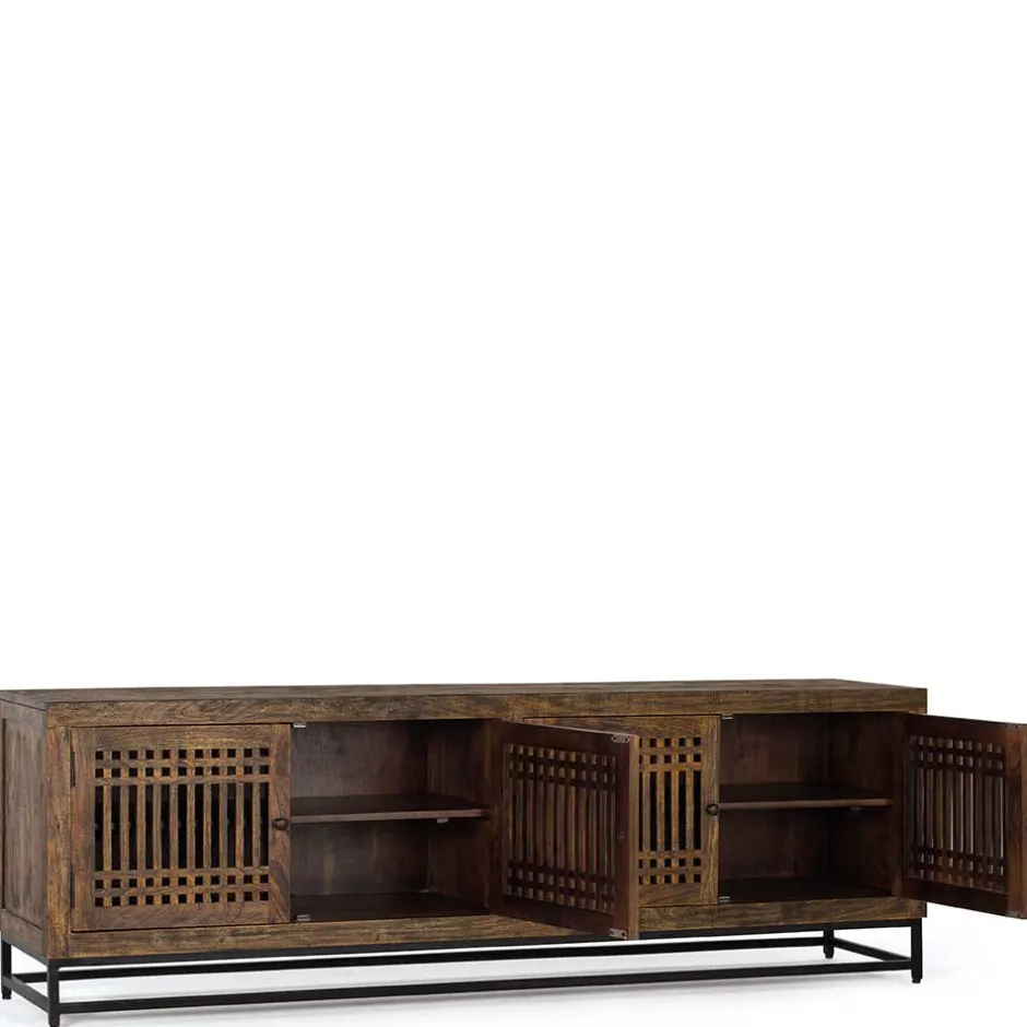 Wohnen 4-türiges TV Lowboard mit 2 m Breite - Charin