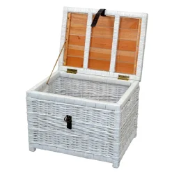 Wohnen Truhe Wohnzimmertisch aus Rattan Weiß - Jacopo