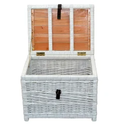 Wohnen Truhe Wohnzimmertisch aus Rattan Weiß - Jacopo