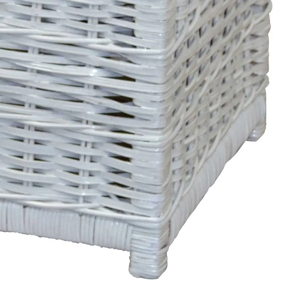 Wohnen Truhe Wohnzimmertisch aus Rattan Weiß - Jacopo