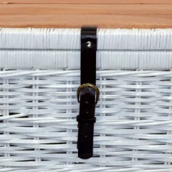 Wohnen Truhe Wohnzimmertisch aus Rattan Weiß - Jacopo