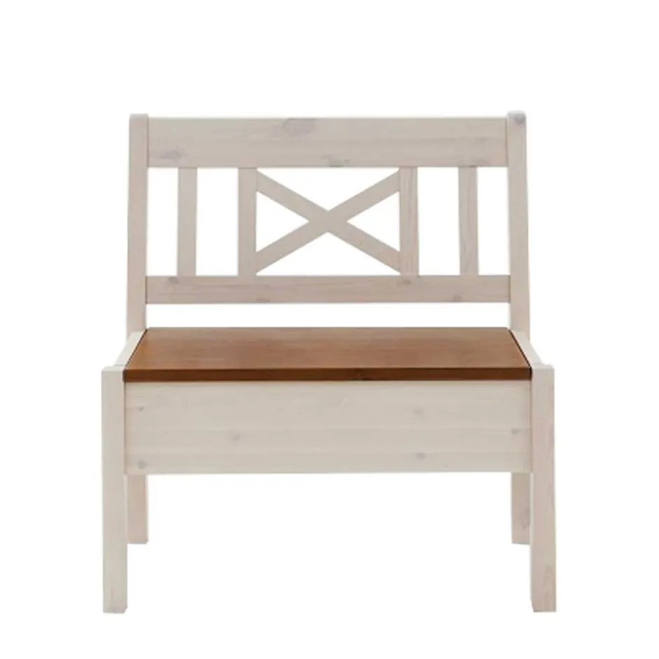 Wohnen Truhenbank Barlad in Weiß Braun