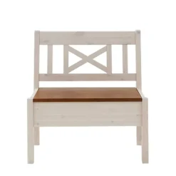 Wohnen Truhenbank Barlad in Weiß Braun