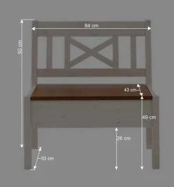 Wohnen Truhenbank Barlad in Weiß Braun