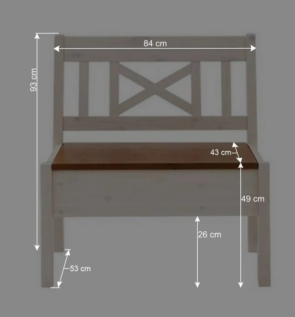 Wohnen Truhenbank Barlad in Weiß Braun